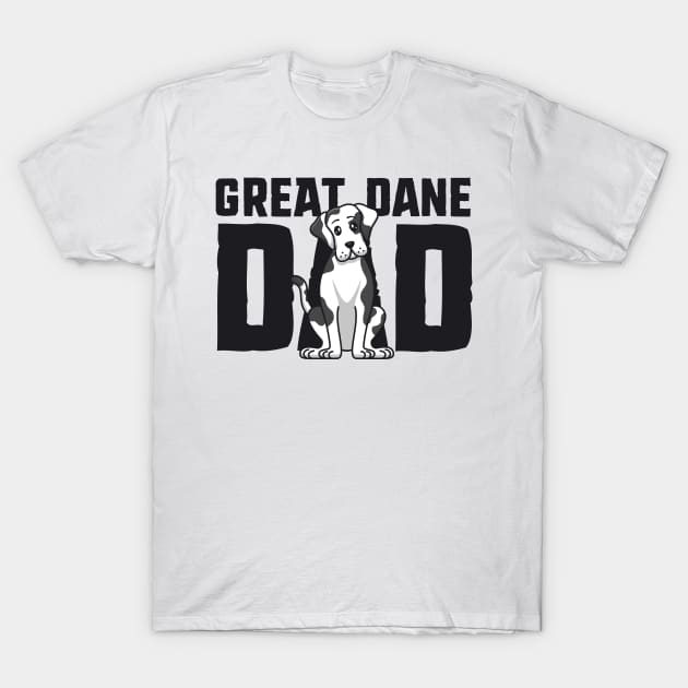 Harlequin Great Dane Dad Dog Father Puppy Adoption Owner T-Shirt by 14thFloorApparel